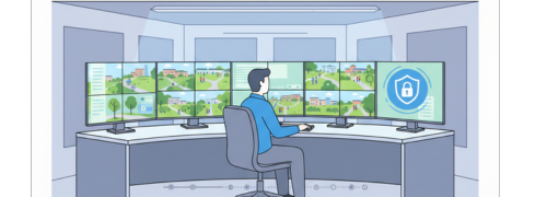 Central CCTV monitoring camera for campus security