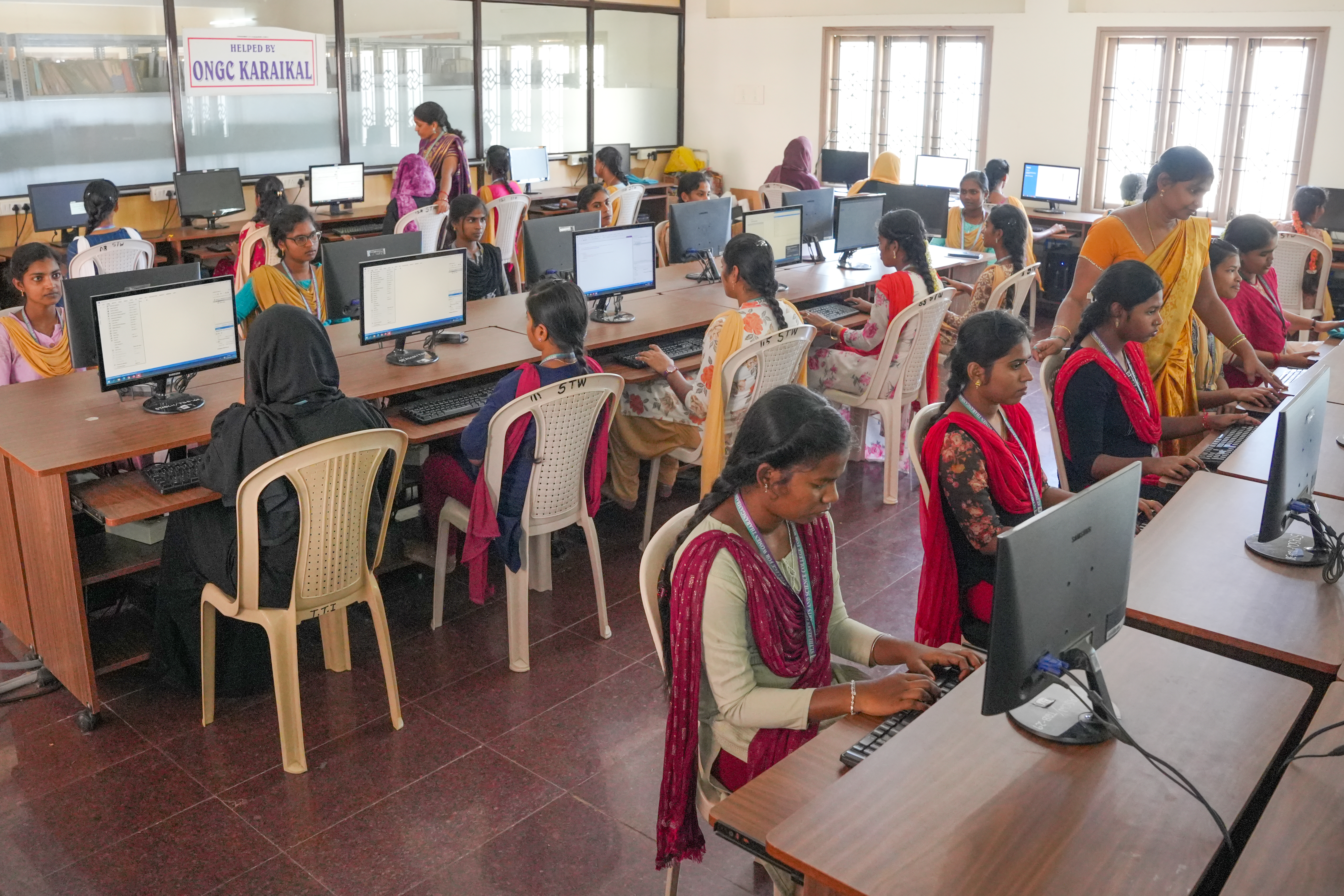 Students Coding in Computer Lab